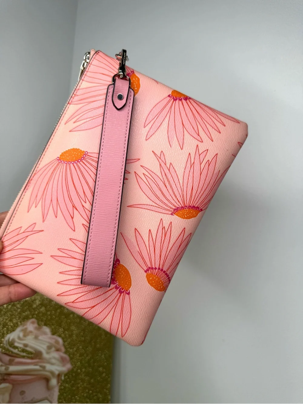 kate spade Pink Floral Wristlet Clutch